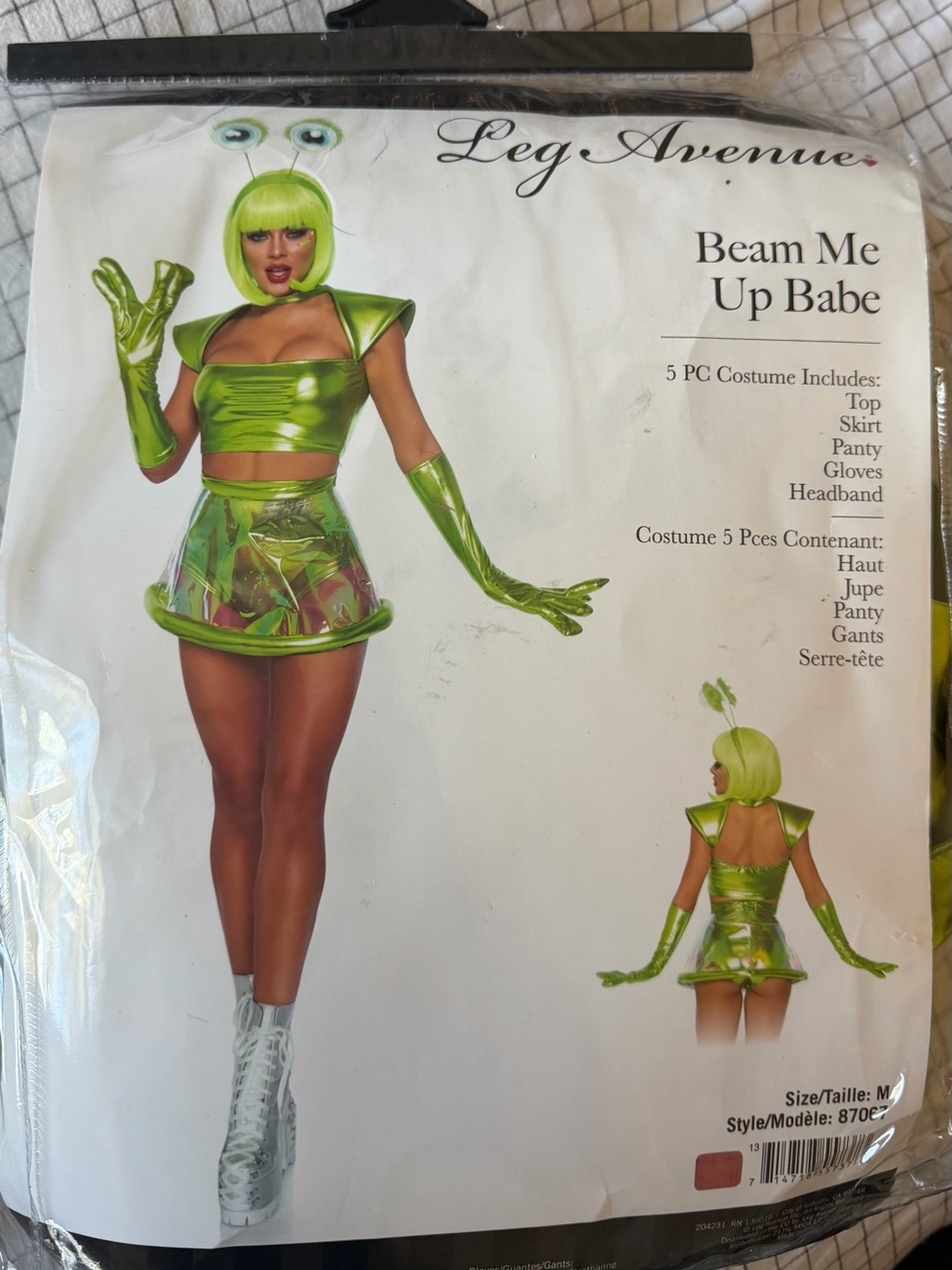 Leg Avenue Metallic Lime Green “Beam Me Up Babe” Adult Alien Costume